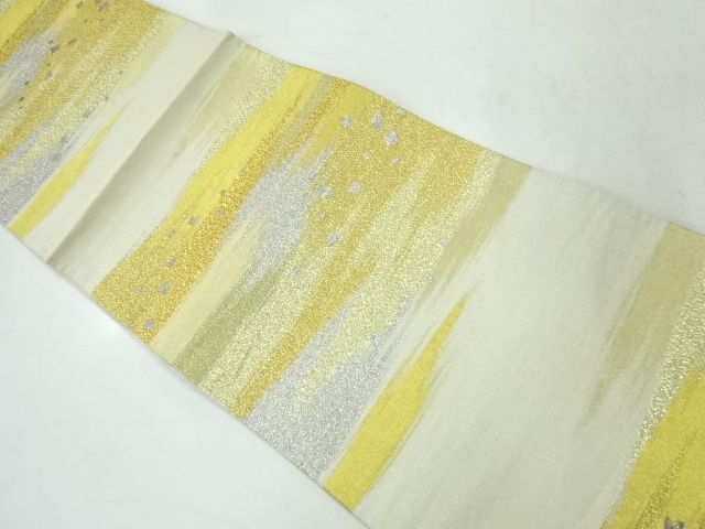 JAPANESE KIMONO / ANTIQUE FUKURO OBI / WOVEN MIST & SHIKISHI PATTERN